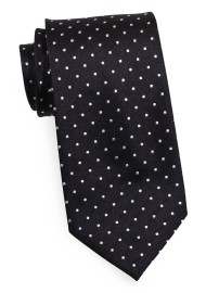 White and Black Dotted Tie