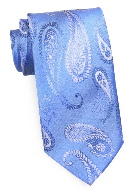 Retro Paisley Tie in Sky Blue