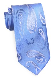 Retro Paisley Tie in Sky Blue