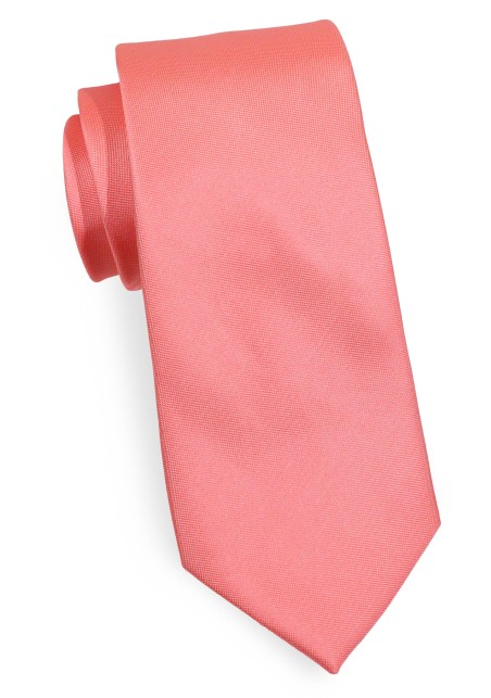 Ribbed Texture Skinny Tie in Coral Pink
