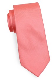 Ribbed Texture Skinny Tie in Coral Pink