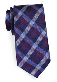 Gingham Tie in Wine and Navy