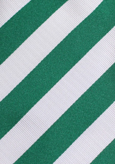 XXL Men's Striped Tie in Yacht Green and White