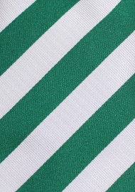 XXL Men's Striped Tie in Yacht Green and White