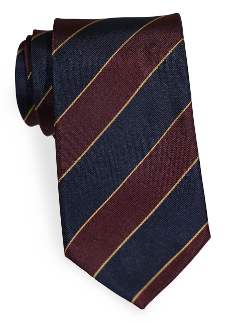 Regimental British Tie in Burgundy and Navy