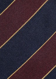 Regimental Kids Neck Tie in Burgundy and Navy