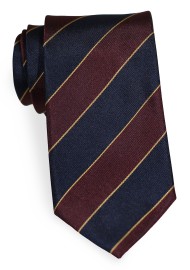 XL Length Regimental British Tie in Burgundy and Navy