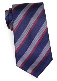Striped Extra Long Tie | Matte Silk Tie with Stripes in XL