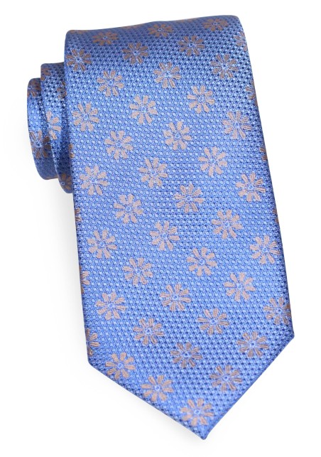 Silk Tie in Royal Blue and Gold | Woven Silk Mens Tie in Royal Blue and Gold