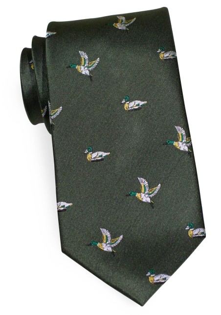 Duck Hunters Tie in Forest Green