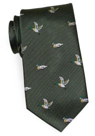 Duck Hunters Tie in Forest Green