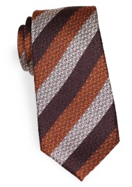 Retro Striped Tie in Copper and Brown
