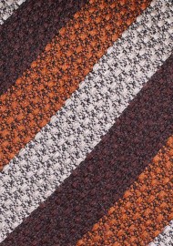 Retro Striped Tie in Copper and Brown