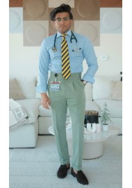 Mustard and Navy Striped Tie | Navy Blue and Mustard Yellow Striped Necktie