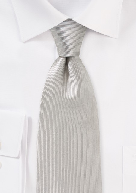 Corduroy Silk Tie in Platinum