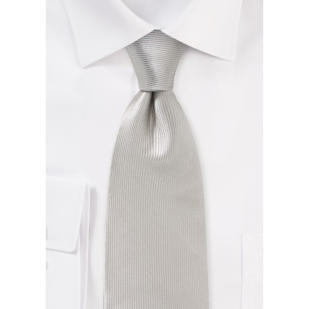 Corduroy Silk Tie in Platinum