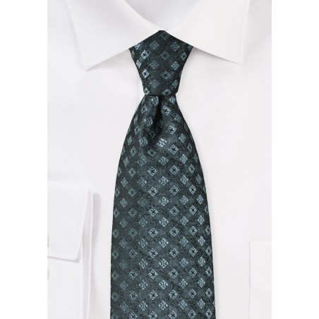 Diamond Pattern Tie in Steel Gray