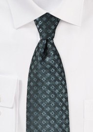 Diamond Pattern Tie in Steel Gray