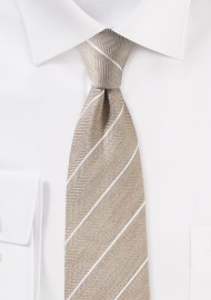 Slim Summer Striped Tie in Wheat