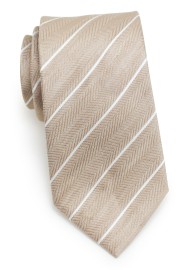 Slim Summer Striped Tie in Wheat