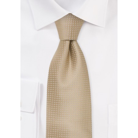 Tan Textured Tie in XL Length