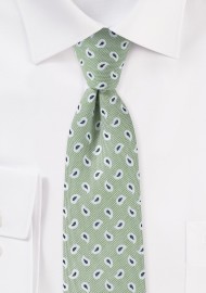 Linen Skinny Tie in Pastel Sage Green
