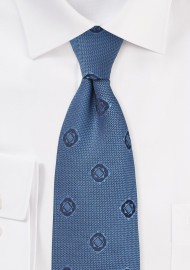 Abstract Weave Silk Tie in Indigo