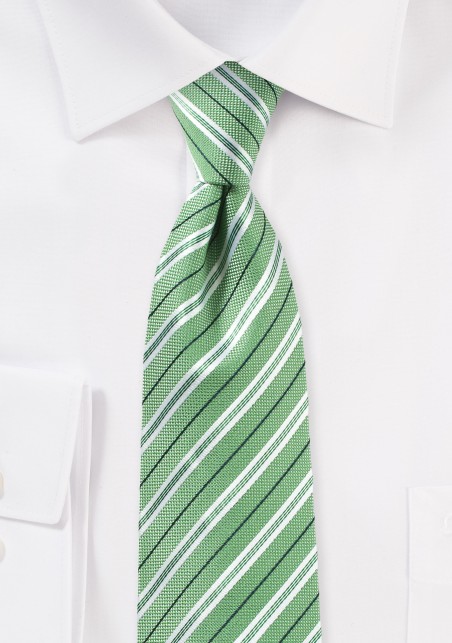 Skinny Summer Striped Tie in Kelly