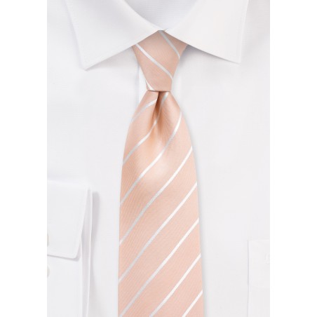 Pale Peach Striped Tie in XL
