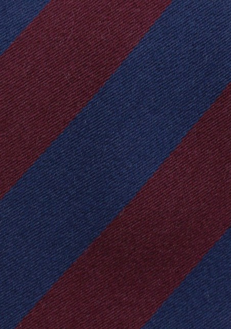 Striped Wool Skinny Tie in Navy and Burgundy