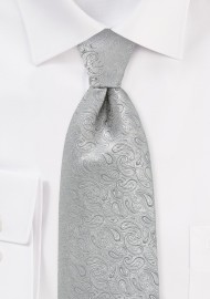 Luxe Silver Paisley Tie