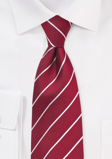Bold Striped Tie in Chili Pepper Red