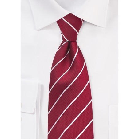 Bold Striped Tie in Chili Pepper Red
