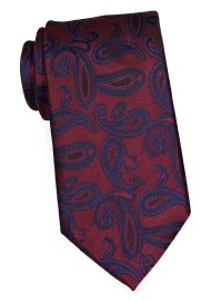 Kids Paisley Tie | Dark Burgundy Paisley Tie for Kids