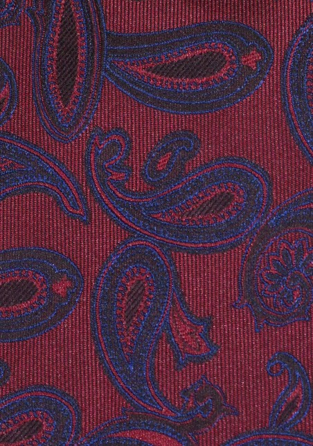 Dark Burgundy and Navy Paisley Necktie