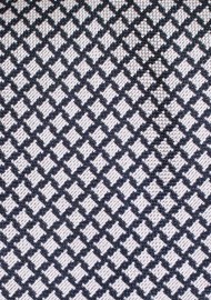 Dark Navy and Gray Houndstooth Pattern Tie