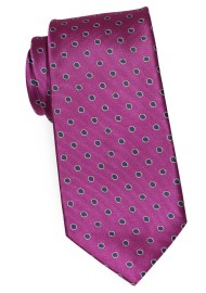 Silver and Hot Pink Dotted Tie