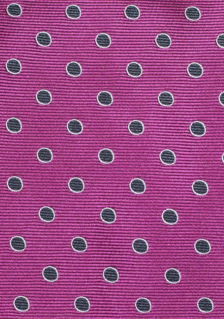 Silver and Hot Pink Dotted Tie