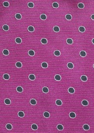 Silver and Hot Pink Dotted Tie