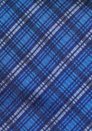 Modern Plaid Tie in Blues