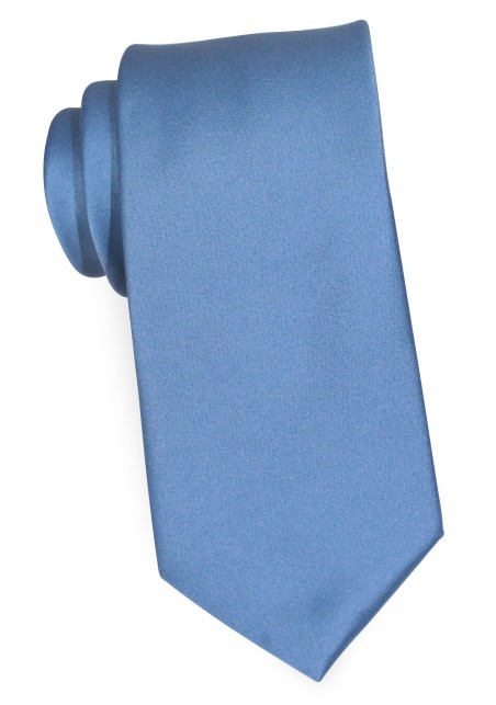 Steel Blue Kids Tie | Satin Finish Necktie for Kids in Steel Blue