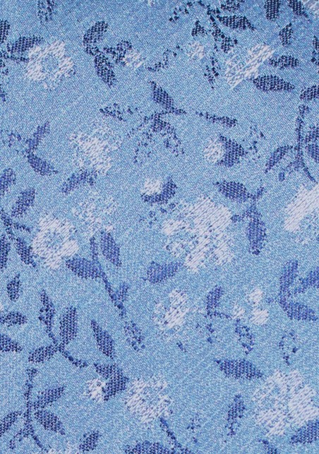 Trendy Skinny Floral Necktie in Light Blue