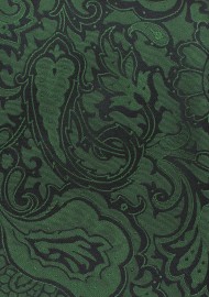 Kids Necktie in Forest Pine Green with Paisley