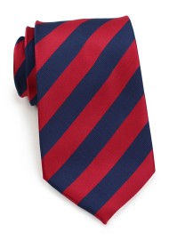 Dark Blue and Cherry Striped Tie