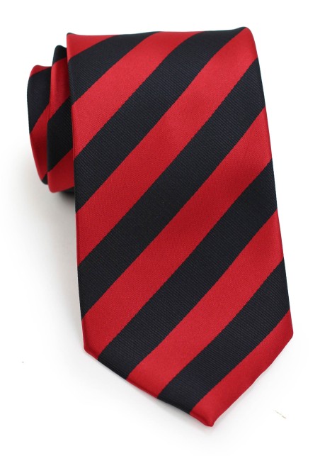 Deep Red and Black Tie
