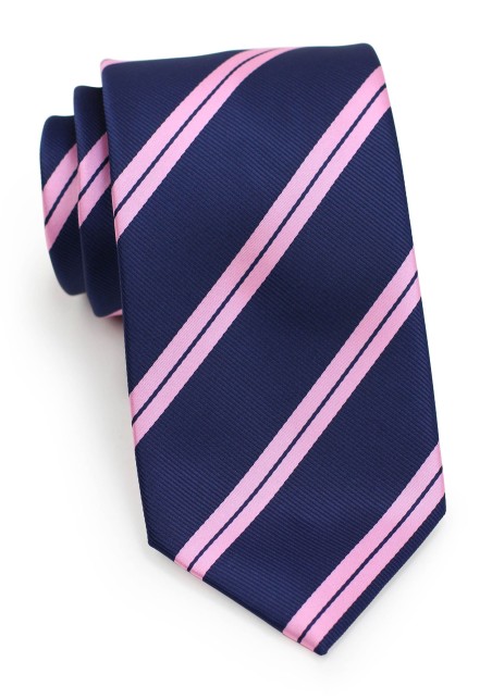 Preppy Summer Tie in Navy and Pink