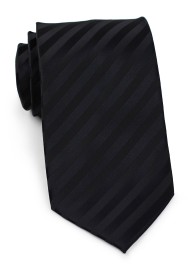 Formal Black Mens Neck Tie in XL Length