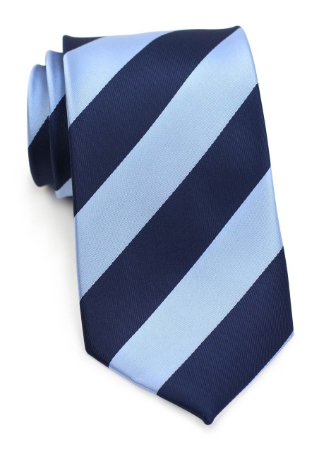 Wide Striped Blue Necktie