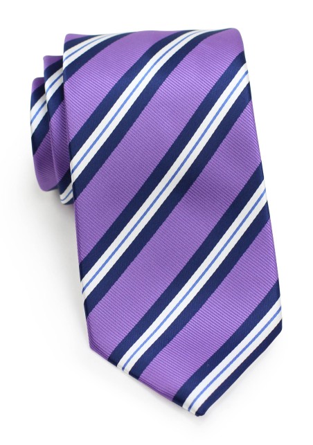 Lilac Striped Summer Mens Tie