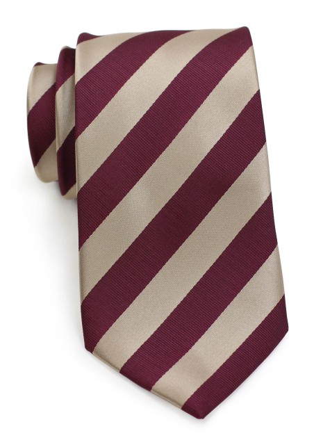 Classic Striped Tie in Burgundy and Gold